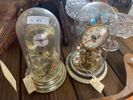Pair of Vintage Anniversary Clocks - Both Need Attention