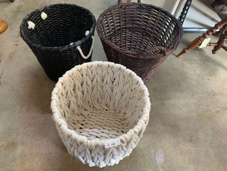 Asstd Lot of 3 Woven Baskets