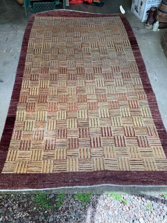 Hand Knotted Afghan Pure Wool Hezari Geometric Rug