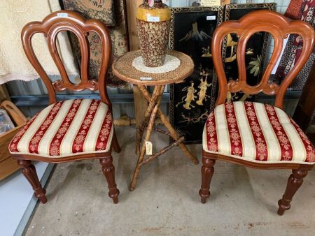 Pair of Regency Style Upholstered Dining Chairs