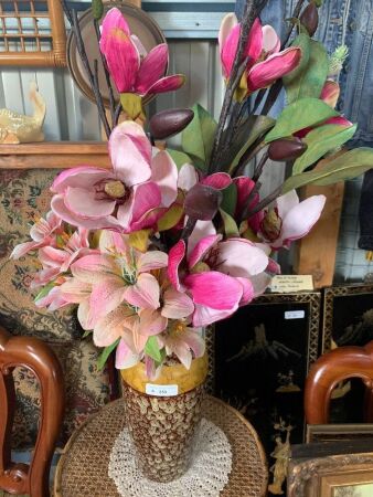 Vase and Faux Magnolias