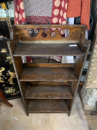 Small Antique Oak Shelf Unit