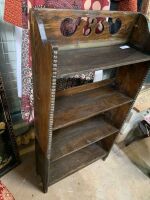 Small Antique Oak Shelf Unit - 3