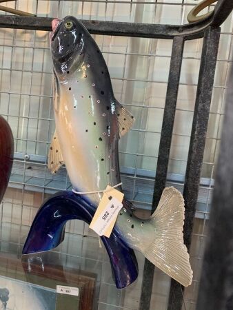 Large K.L.E.M. Italian Pottery Rainbow Trout