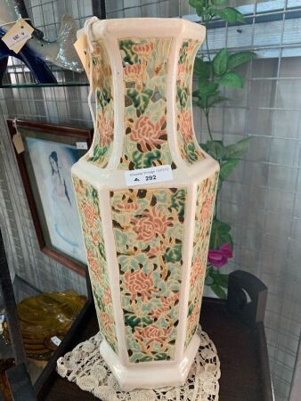 Tall Pierced Ceramic Vase/Stick Stand