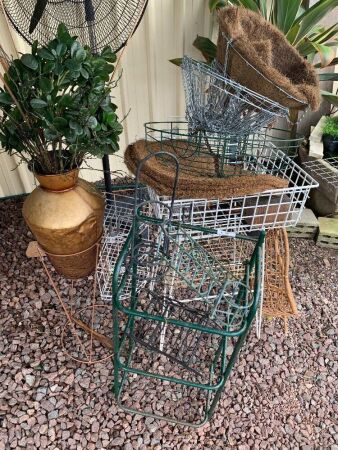 Asstd Collection of Garden Baskets, Racks, Hanging Baskets Etc