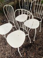 4 x White Metal Garden Chairs - 2