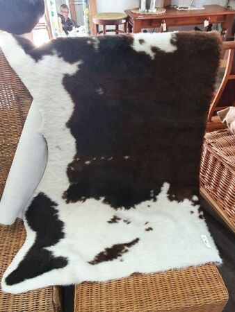 Faux Cow Hide Rug + 3 Cushions