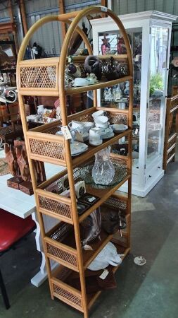 Set of Boho Arched Cane Shelves