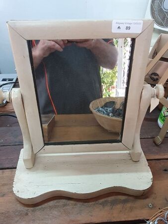 Small Painted Vintage Timber Vanity Mirror
