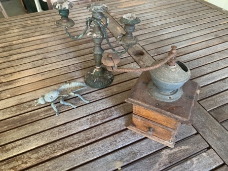 Candlestick, Flytray and Coffee Grinder