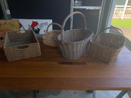 Asstd Lot of 4 Wicker Baskets