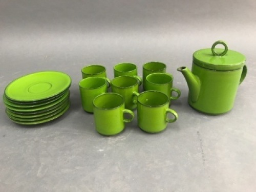 Mid Century Style Villeroy & Boch Green Coffee Set