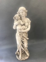 Classical Style Mother & Female Child Statue