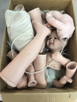 Box Lot of Asstd Bisque Dolls Parts