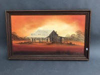 Signed Framed Painting of the Walkabout Creek Hotel