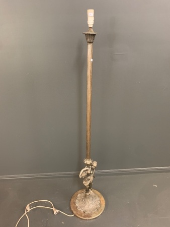 Metal Standard Lamp with Cast Lady and Base