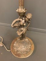 Metal Standard Lamp with Cast Lady and Base - 2