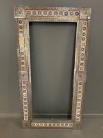 Large Pressed Tin and Morroccan Pottery Tiled Frame