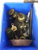 Box Lot of Brass, Tools & Bric-A-Brac