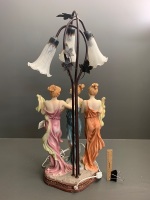 Milano Collection Alabaster Art Sculpture Lamp with 3 Ladies - 2