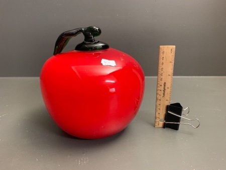 Large Red Glass Apple