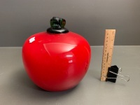 Large Red Glass Apple - 2