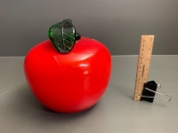 Large Red Glass Apple - 3