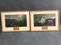 2 Framed Vintage Religious Prints - Easter & Christmas