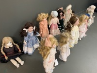 Asstd Lot of 13 Ceramic Headed Dolls - 3