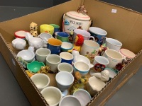 Large Asstd Lot of Ceramic Egg Cups, Mugs, Kitchenware - 3