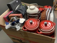 Large Box Lot of Asstd Kitchenalia and Bric-a-Brac - 3