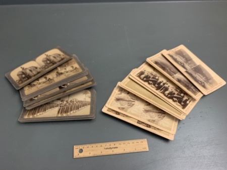 Colection of 22 Antique Stereoscopic Viewing Cards Mainly of India and Niagra Falls