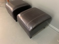 Pair of Leather Effect Footstools - 2