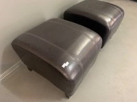 Pair of Leather Effect Footstools - 3