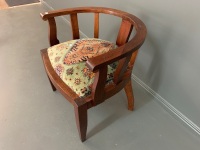 Antique Upholstered Tub Chair - 2