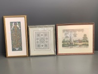 3 Framed Embroideries / Needlepoints