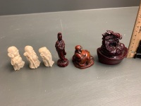 Asstd Lot of Chinese Deities + Buddha & Dragon - 6 in Total - 4