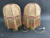 Pair of Brass Lamps with Shades