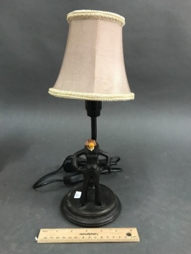 Contemporary Cast Metal Lady Lamp