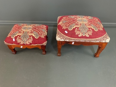 2 Contemporary Upholstered Foot Stools