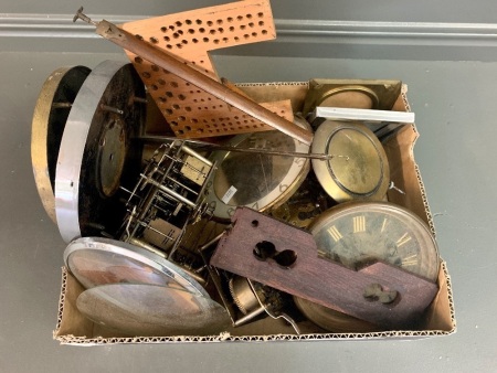 Box Lot of Asstd Clock Parts