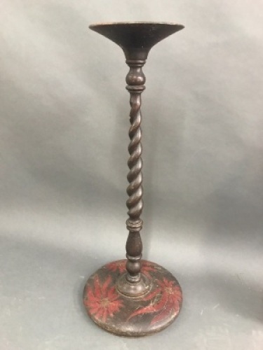 Vintage Oak Barley Twist Ashtray Stand - App. 730mm Tall