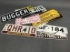 Boxed Assortment of License Plates