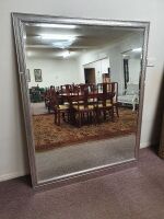 XL Silver Framed Bevelled Mirror