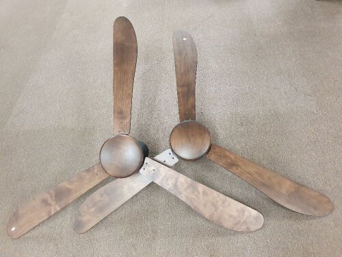 2 Large Hardly Used Timber Bladed Ceiling Fans with 1600mm Dia