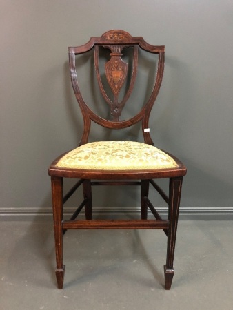 Late Georgian Rosewood and Inlaid Shield Back Side Chair