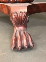 Victorian Red Cedar Fold Over Swivel Topped Card Table on Heavy Acanthus Carved Pedestal with 4 Splayed Claw Feet on Casters - 6