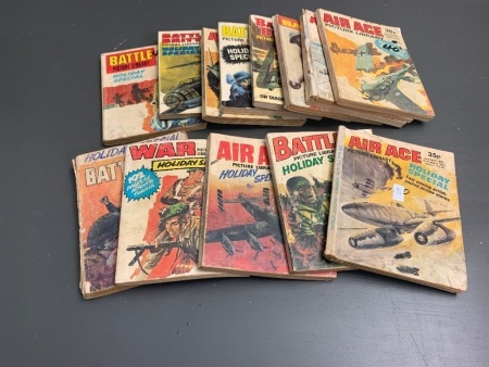 14 Vintage War/Battle/Air Ace Picture Library Holiday Special Books