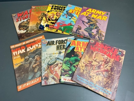 9 Large Vintage Army at War Comics from Murray Comics